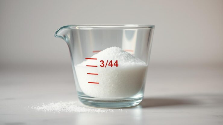 ile to jest 3/4 szklanki cukru